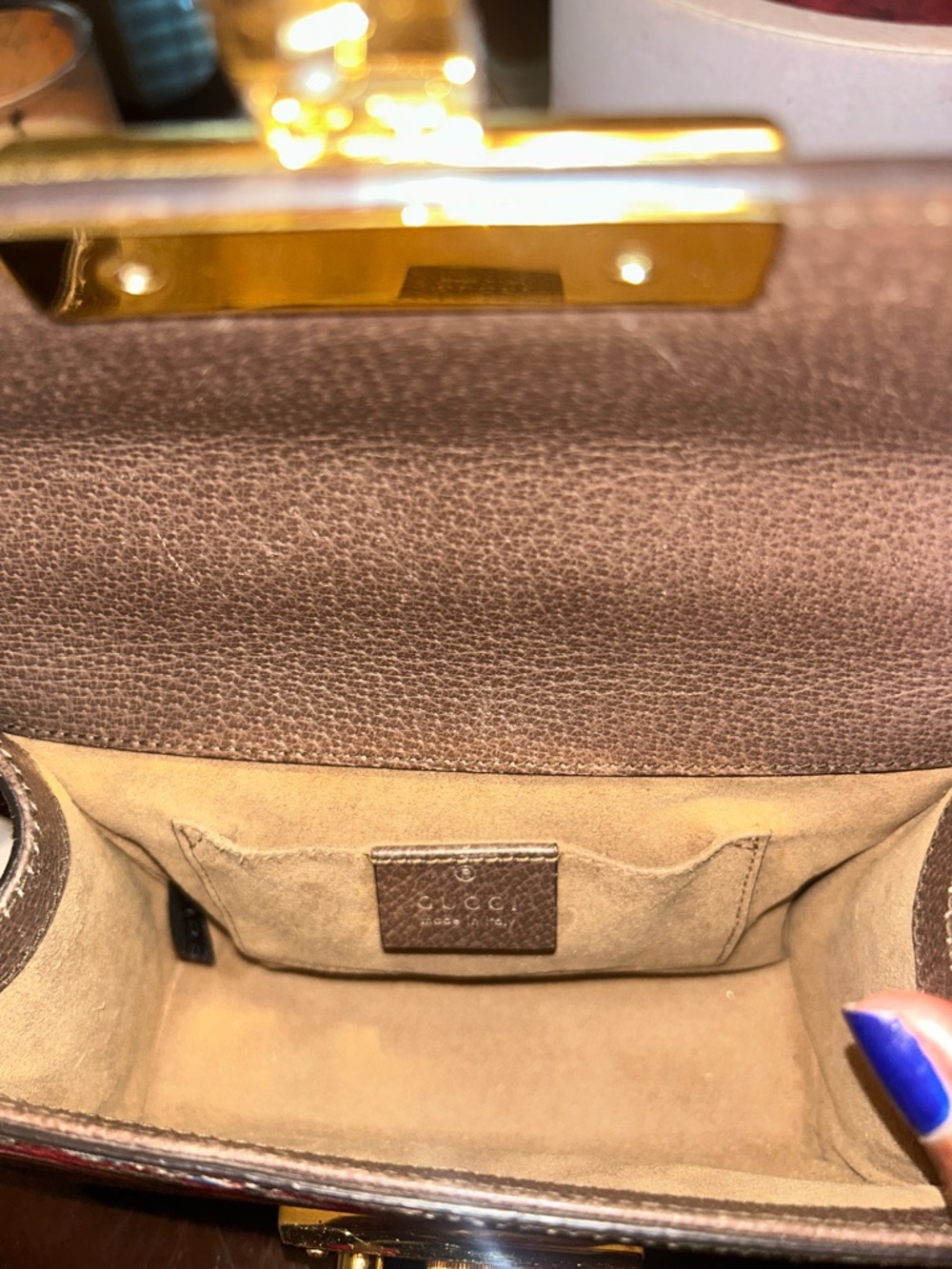Gucci Floral GG Canvas Crossbody Bag in Multicolor with Gold Hardware - Picture 7 of 8